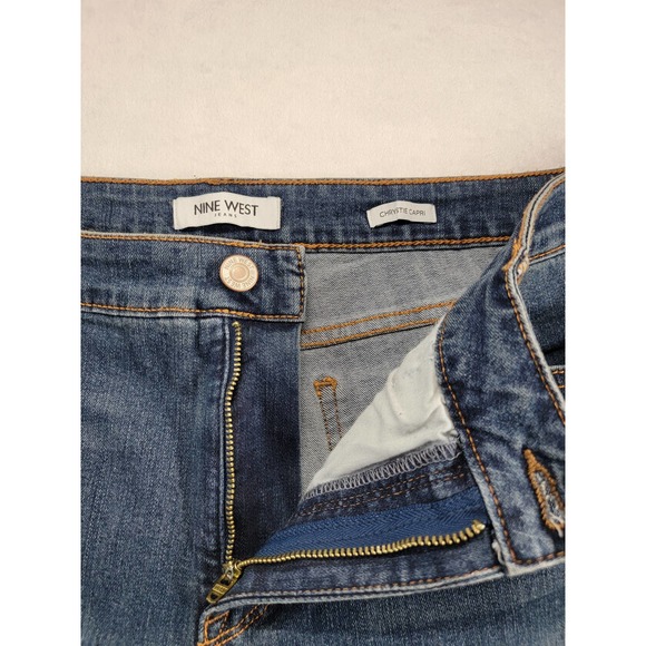 NWOT Nine West Chrystie Capri Blue Jeans, SZ 16 - Picture 3 of 5